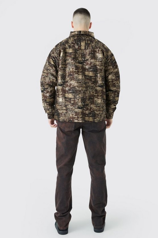 Tall strukturiertes Camouflage Overshirt