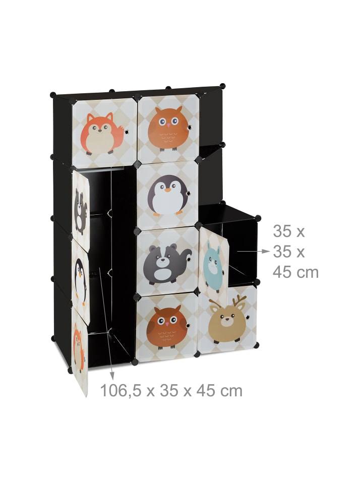 relaxdays Steckregal Kinderzimmer in Bunt - (B)110,5 x (H)145 x (T)46,5 cm günstig kaufen onesize