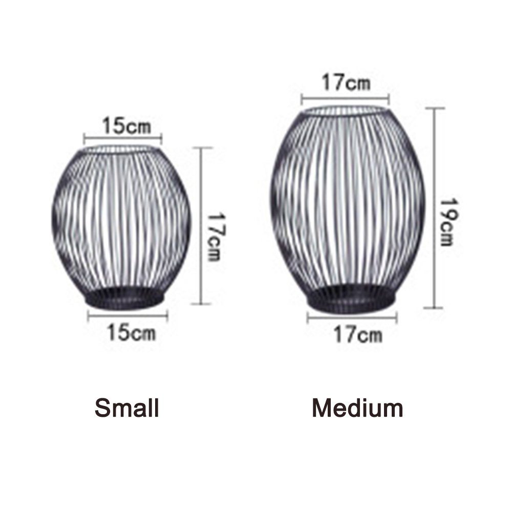Einemgeld Kerzenständer Oval Kerzenständer Schwarz Metall, 17*15*15cm, Moderner Kerzenhalter (1 Metallrahmen), Hergestellt aus Metall