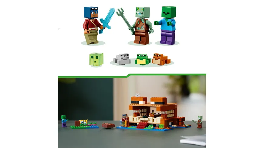 LEGO Minecraft 21256 Das Froschhaus Set, Spielzeug-Haus mit Figuren