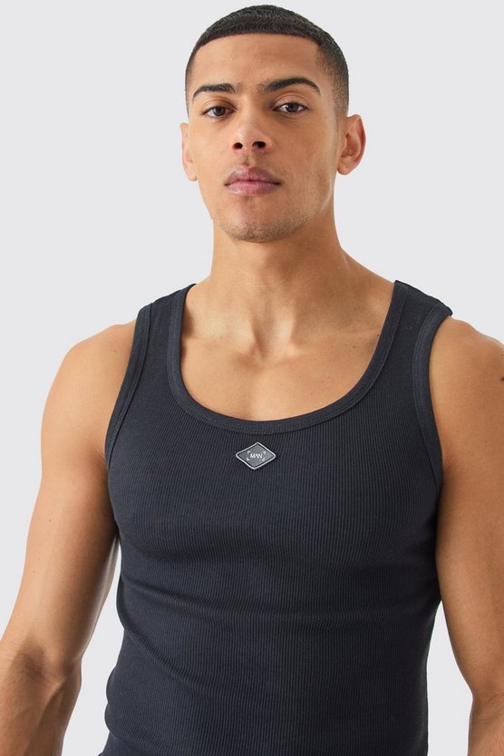 Geripptes Slim-Fit Tanktop