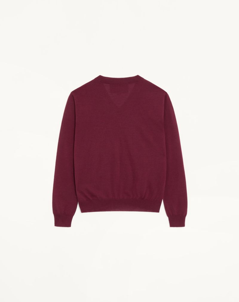 Valentino V-hals sweater i uld med VG-broderi