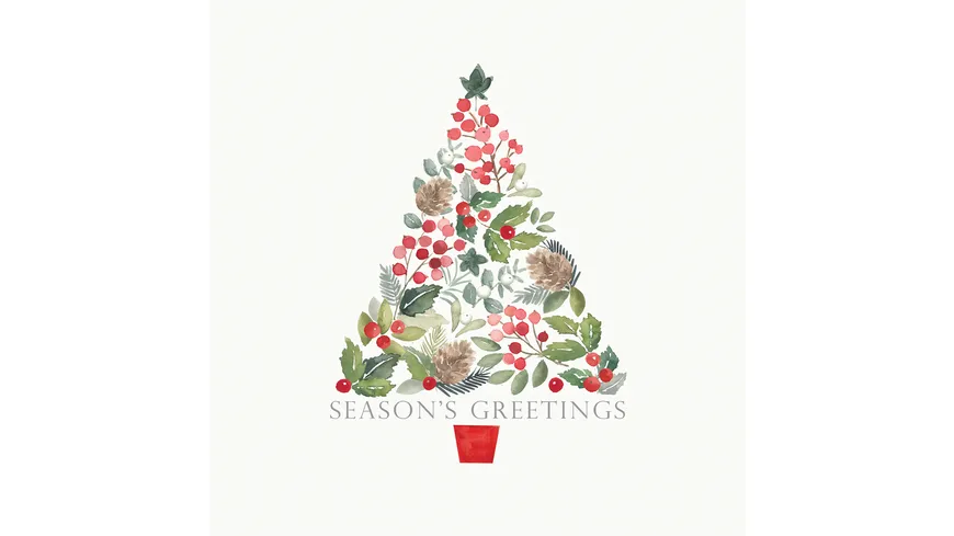 BELLA CASA Serviette Seasons Greetings 33x33cm mehrfarbig