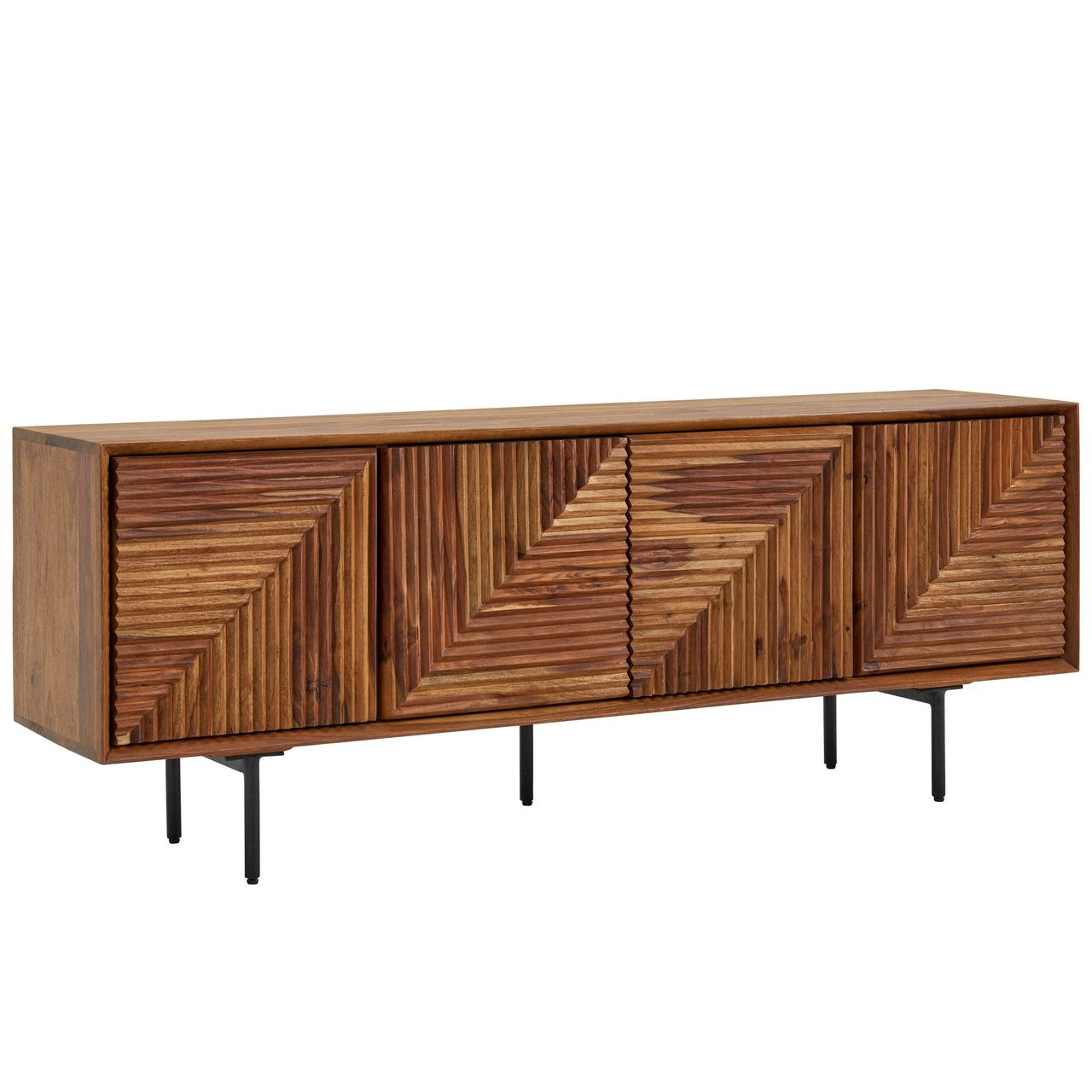 Skyport WOHNLING TV Schrank 140x54x33 cm Lowboard Holz Fernsehkommode Fernsehschrank