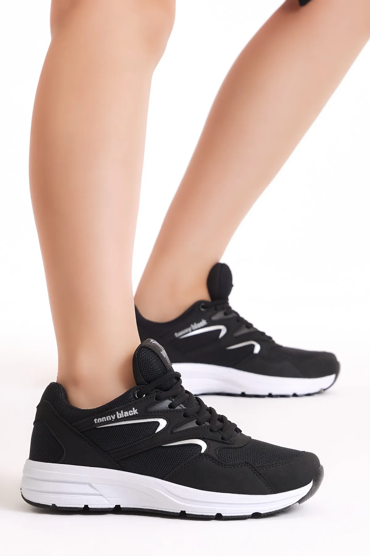 Tonny Black  Unisex Schwarz Weiß Sportschuhe 772-0