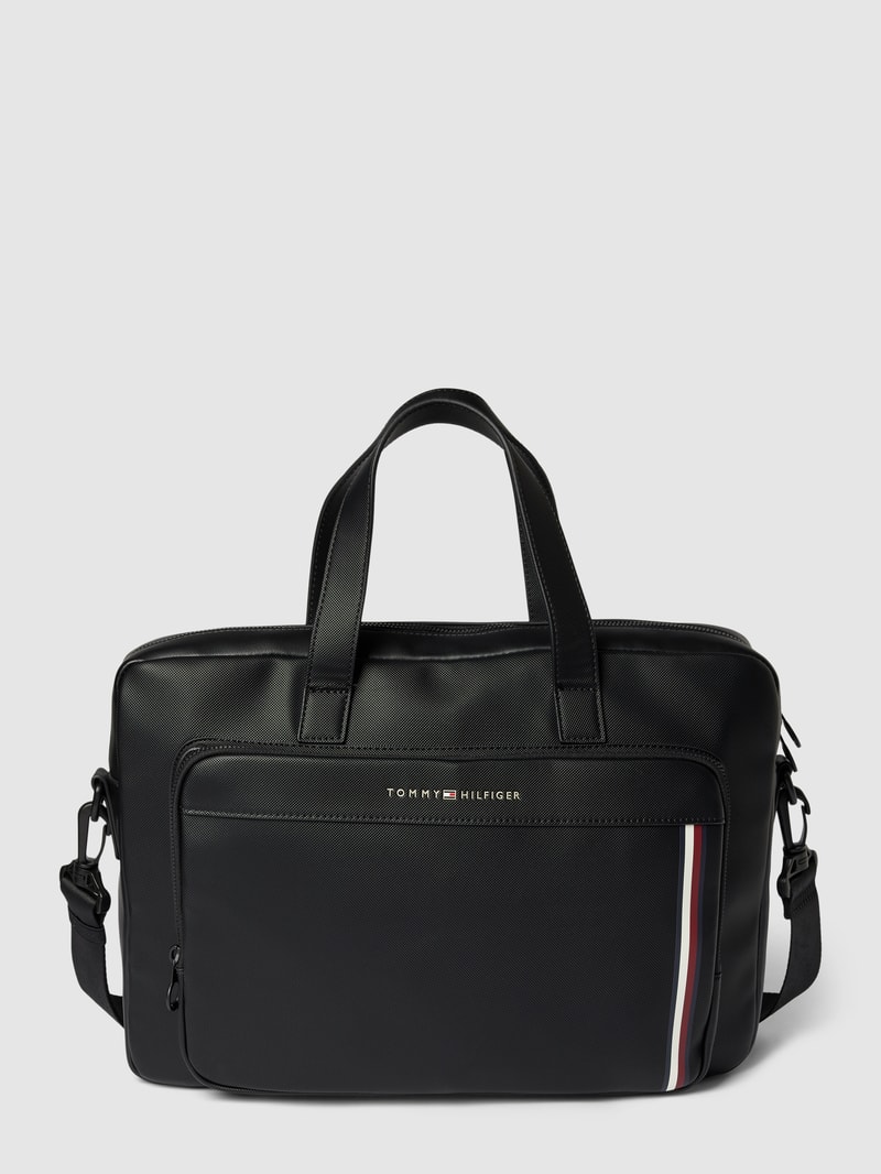 Laptoptasche mit Label-Details Modell 'PIQUE' in schwarz