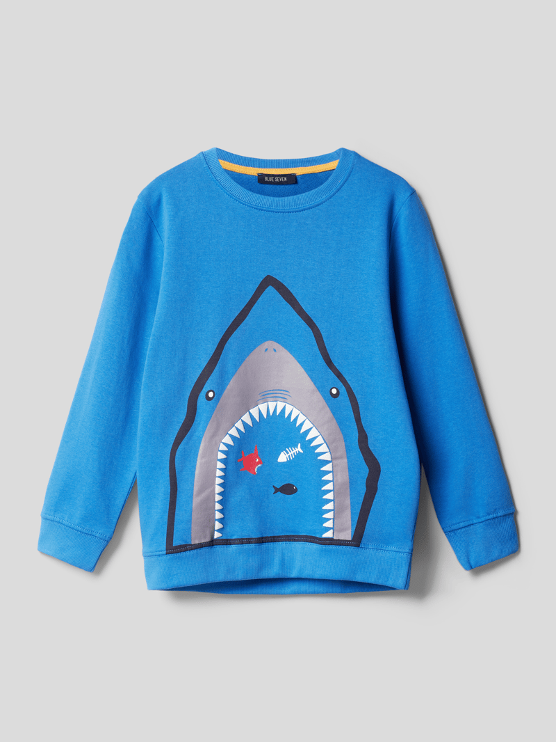 Sweatshirt mit Motiv-Print in royalblau