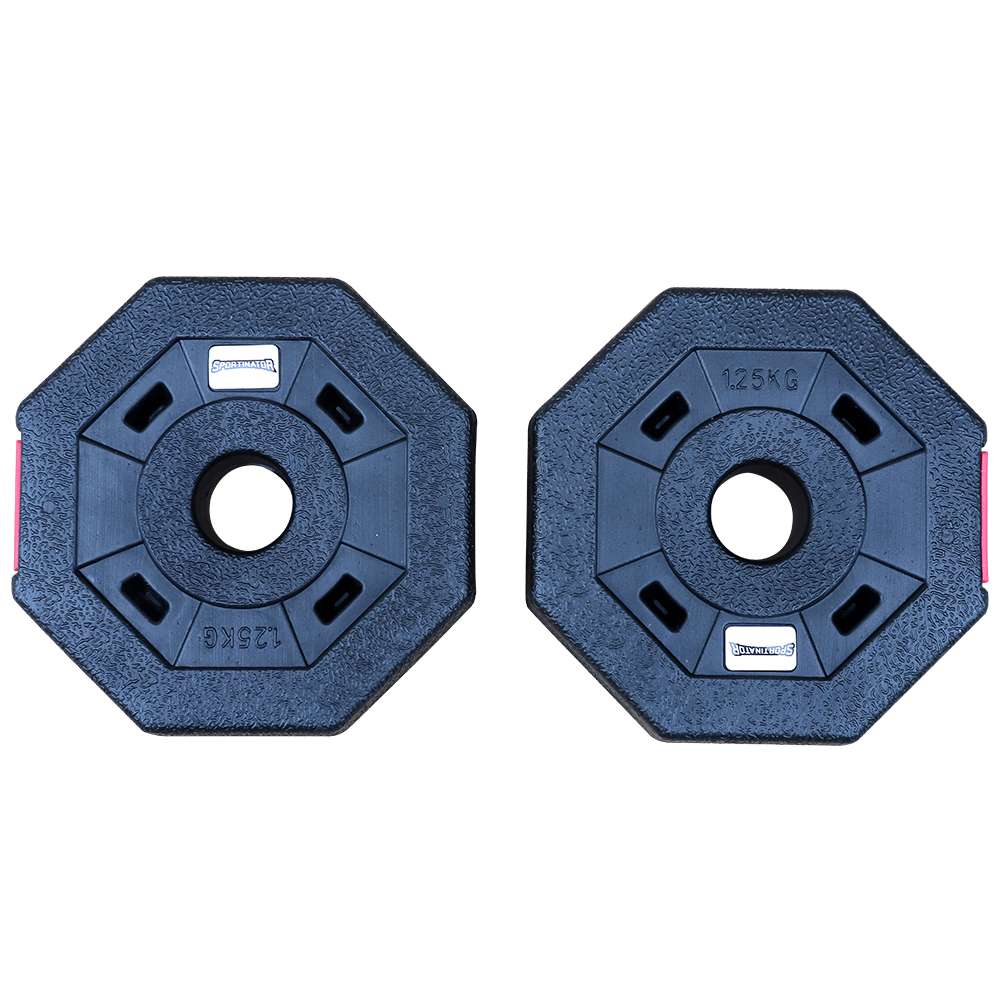 SPORTINATOR 1,25 kg Bumper Plates Fitness Hantelscheiben 2er-Set