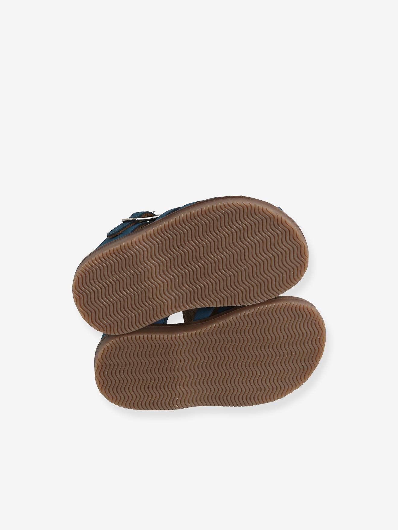 Sandales en cuir bébé mixte bout fermé bleu marocain