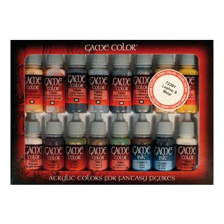 Game Color Set: Leather & Metal Colours 16 Stk. (GA72291)