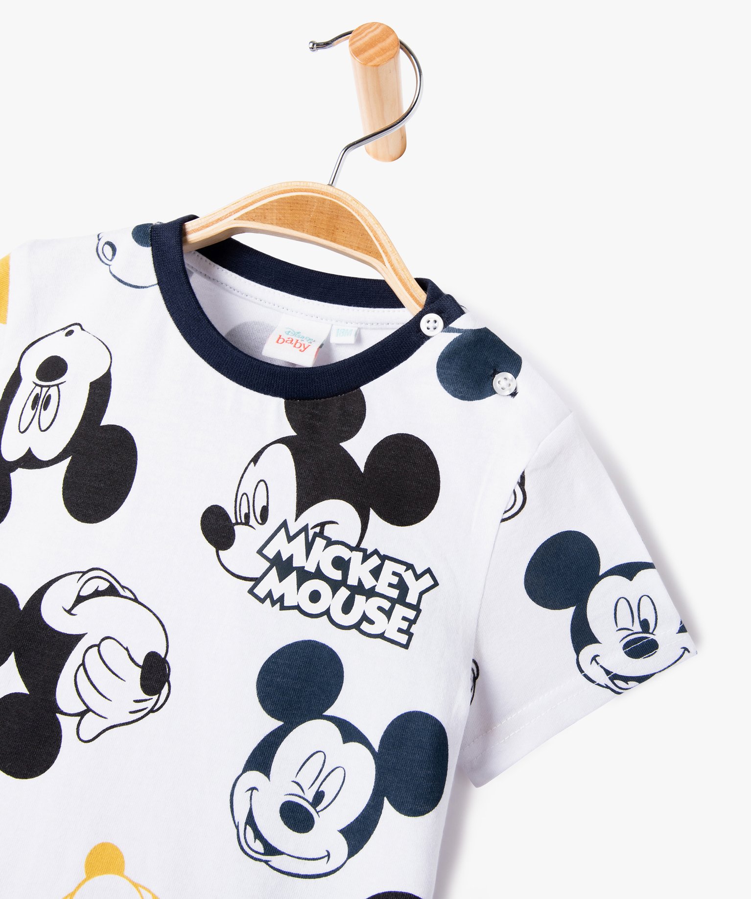 Tee-shirt manches courtes en coton imprimé héros bébé ga... blanc | GEMO