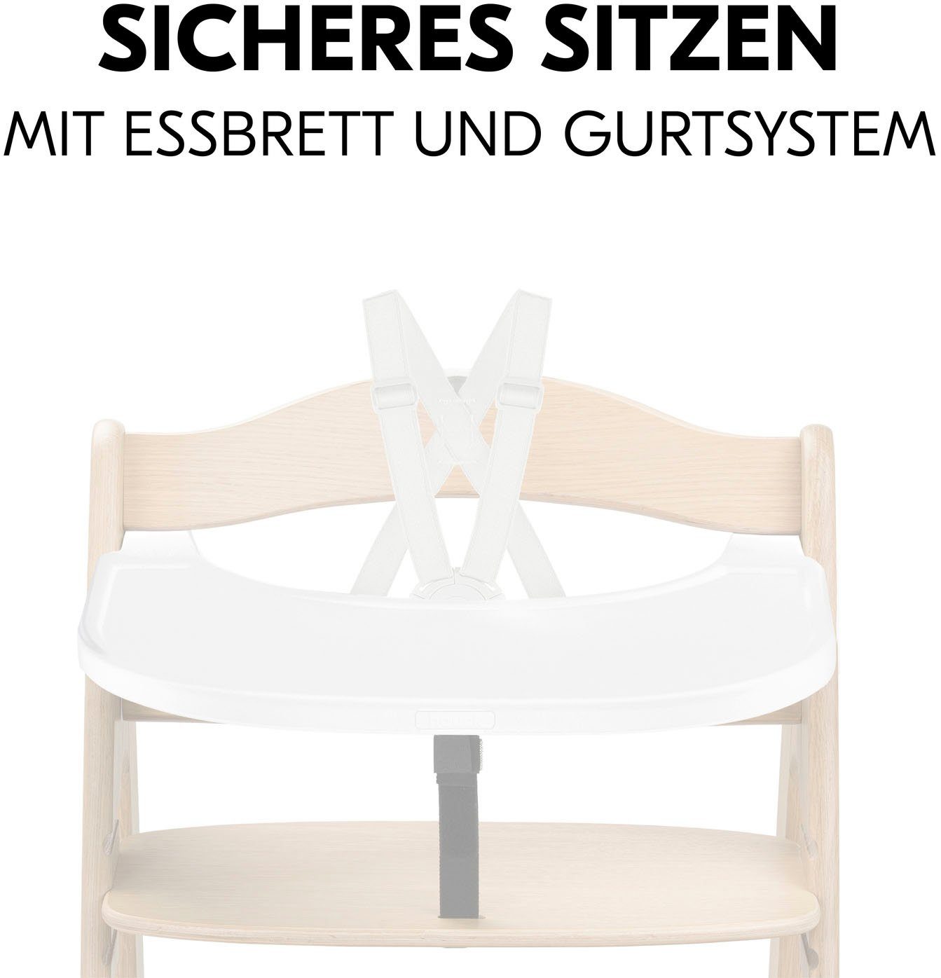 Hauck Hochstuhltablett Arketa Click Tray, White, Kunststoff, aus recyceltem Material