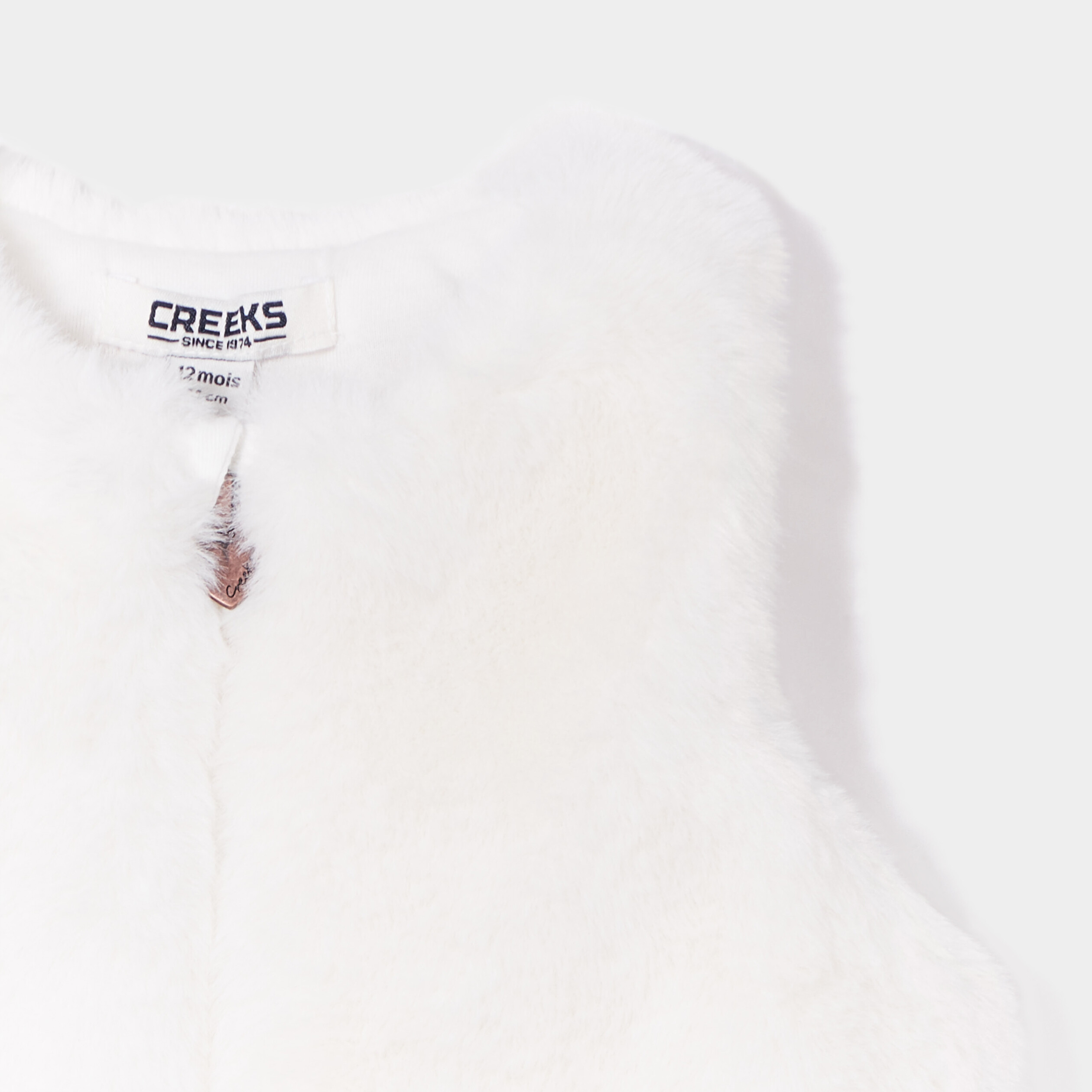 Gilet imitation fourrure sans manches blanc bébé fille | La Halle