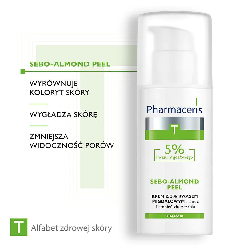 „Pharmaceris T Sebo-Almond Peel“ naktinis kremas su 5 % migdolų rūgštimi