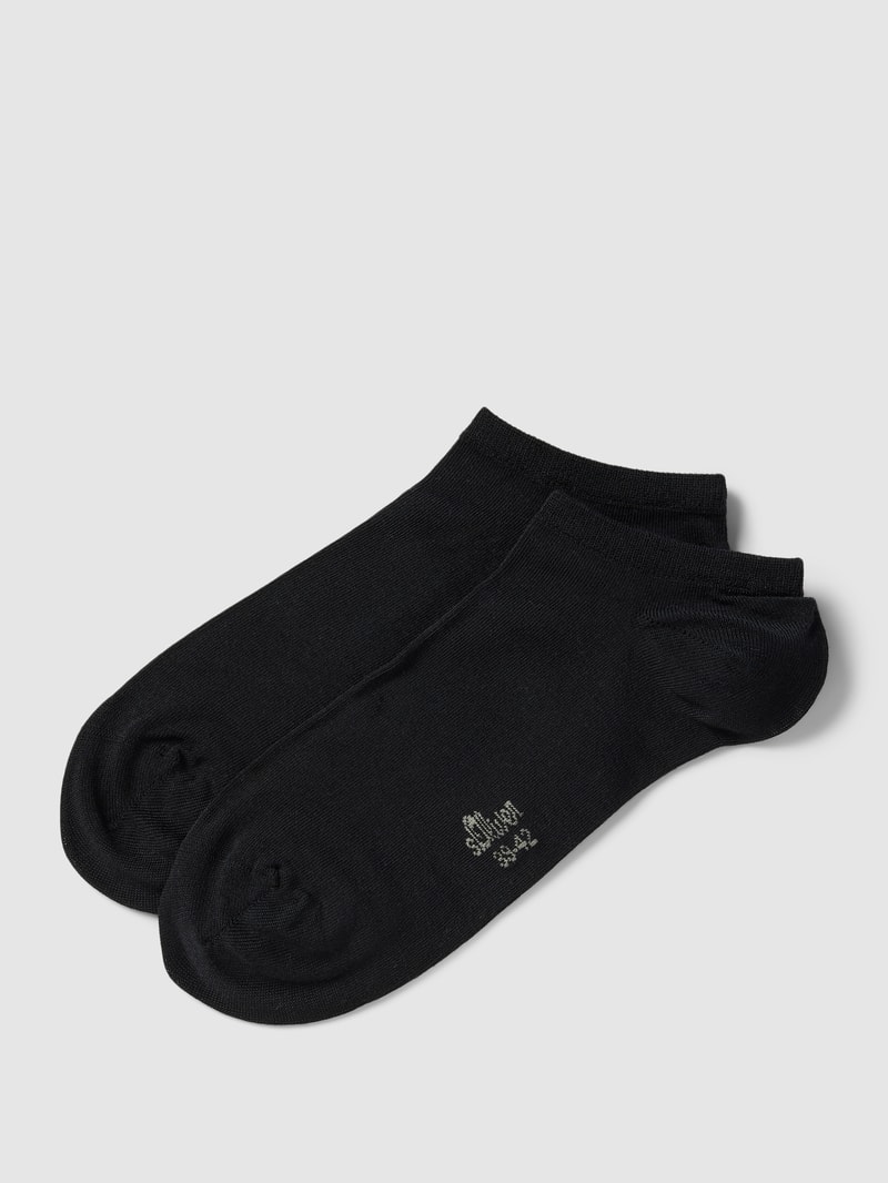Sneakersocken mit Label-Details im 2er-Pack in schwarz