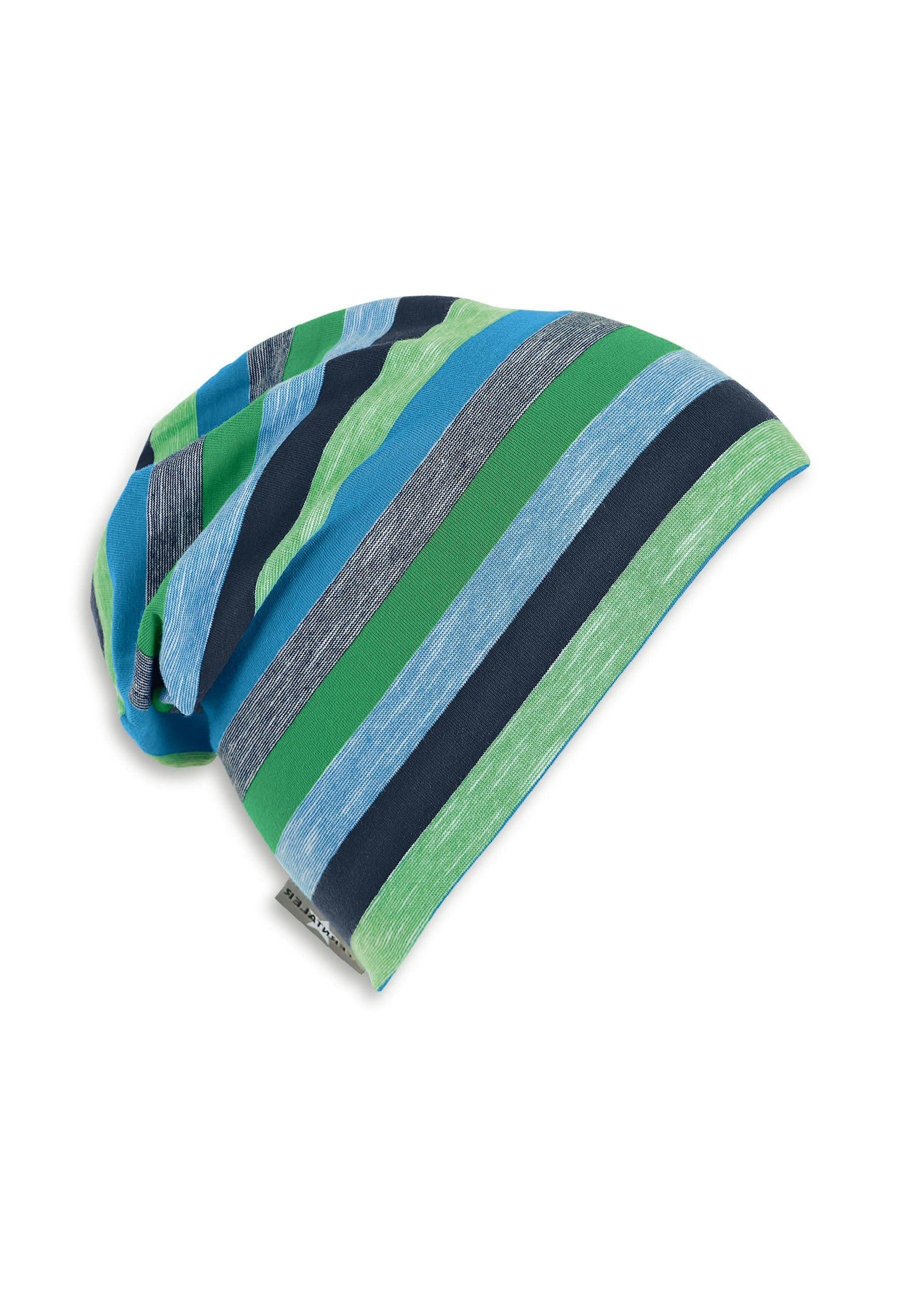 Slouch-Beanie aus Jersey-Effektgarn, UV-Schutz 50+