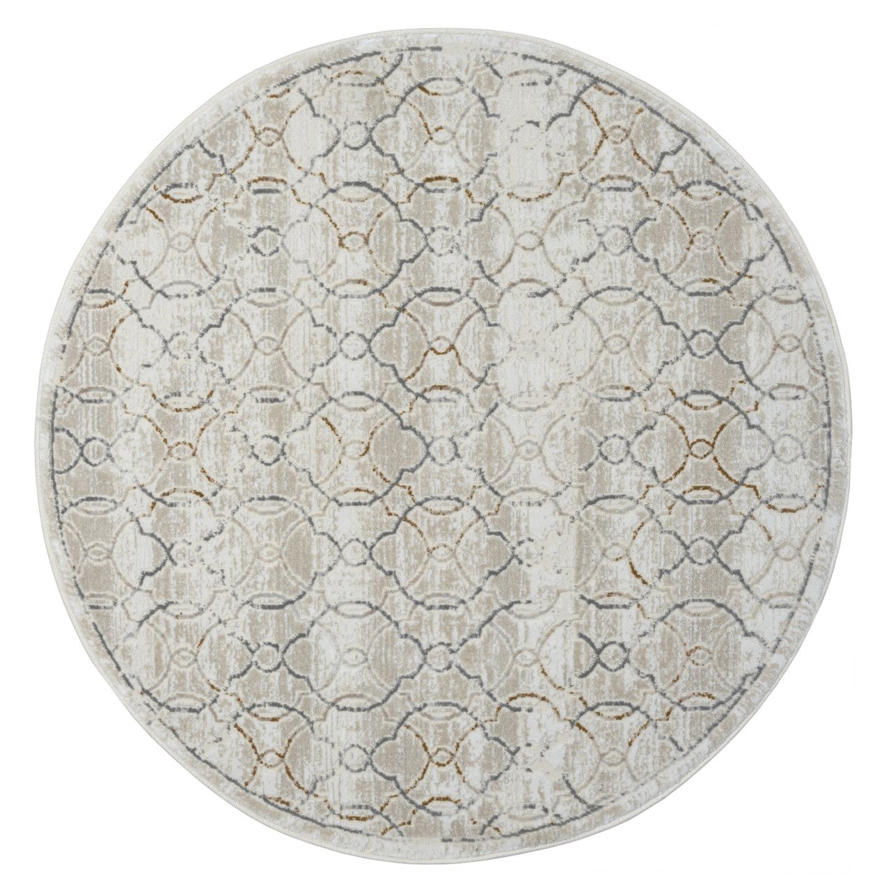 MyFlair Teppich Evelyn , 120cm x 120cm, Farbe Beige, rund, Florhöhe 10mm