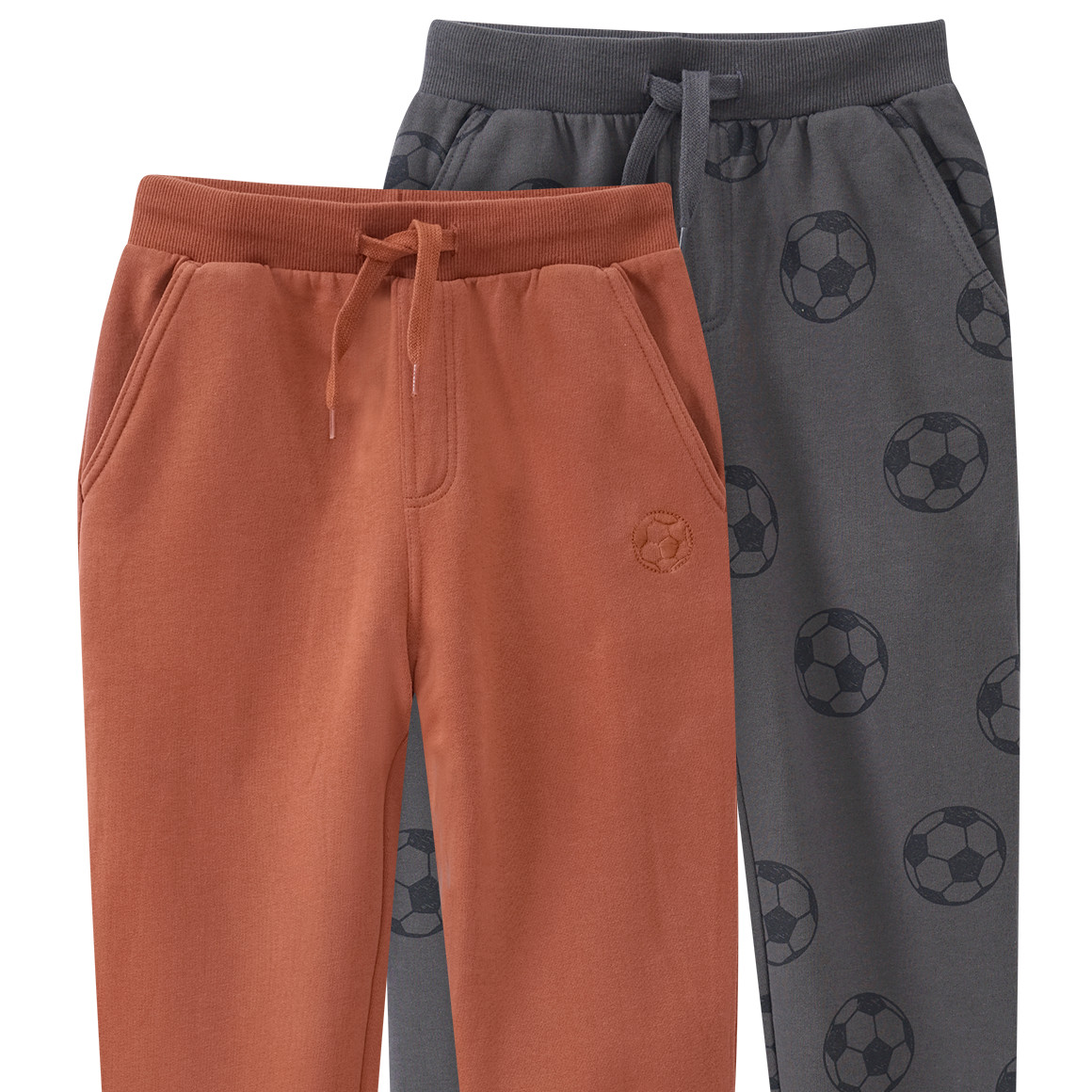 2 Jungen Jogginghosen mit Fußball-Print