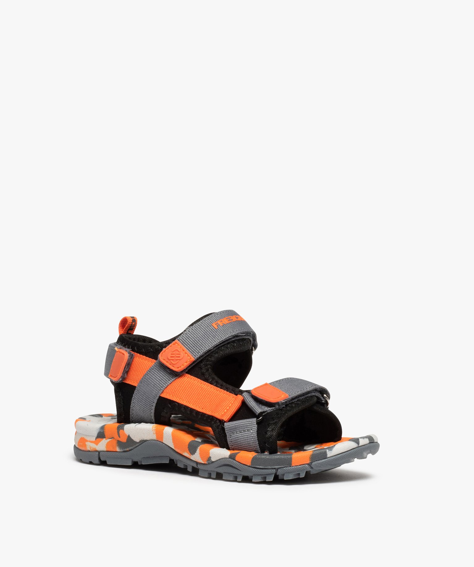 Sandales sport Garçon à scratch détails fluo - Freegun noir | GEMO