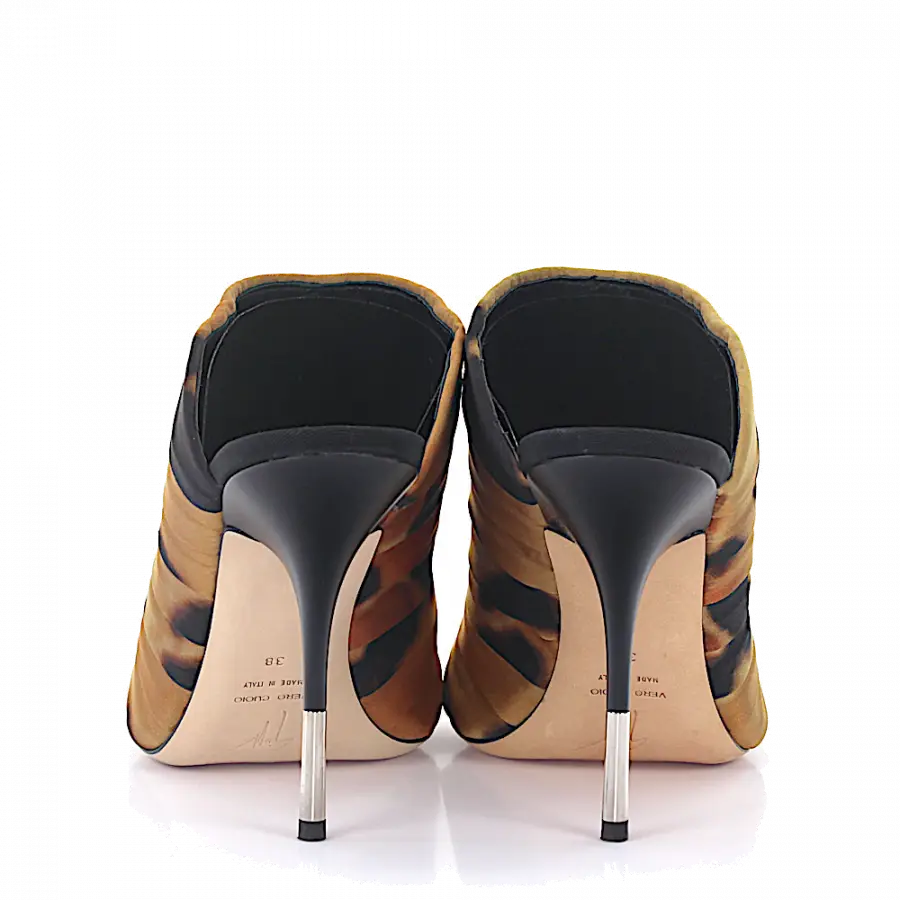 Giuseppe Zanotti - High Heels Satin Krempe Leo Print Raffung bunt leopard - bunt