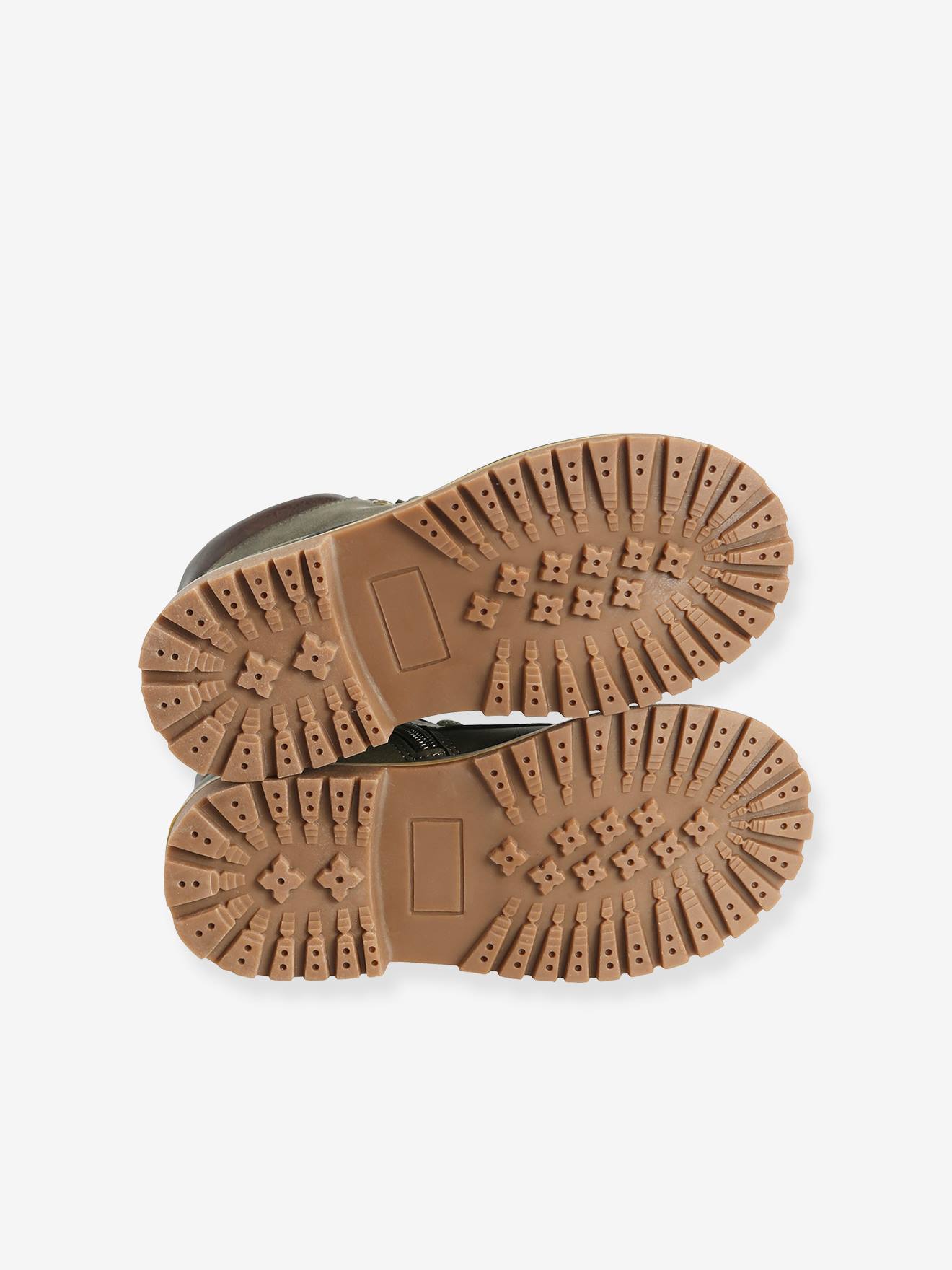 Vertbaudet Jungen Schnürboots mit Reißverschluss - dunkelkhaki