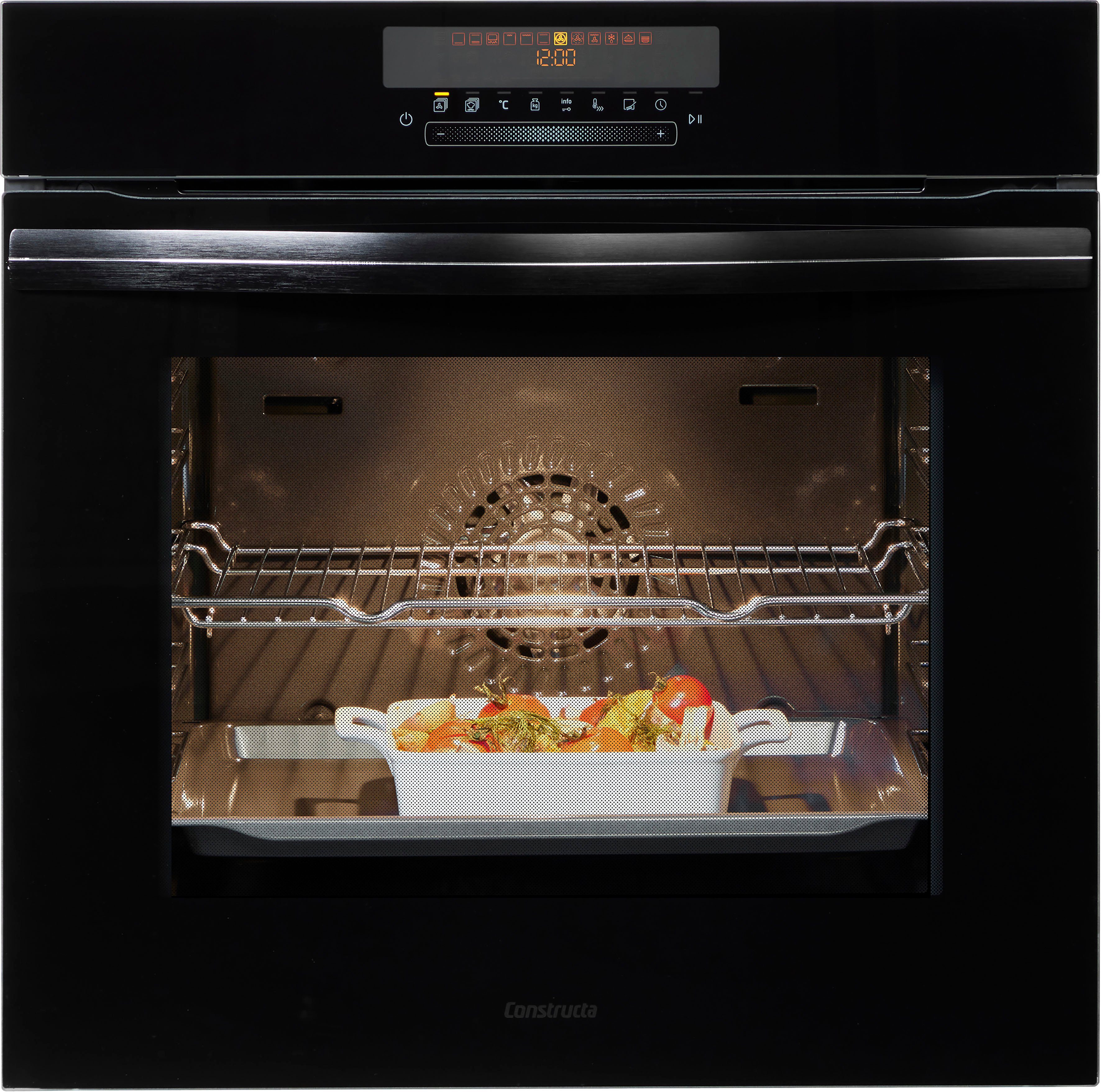 Constructa Einbaubackofen CF4M98062, mit Teleskopauszug nachrüstbar, Pyrolyse-Selbstreinigung