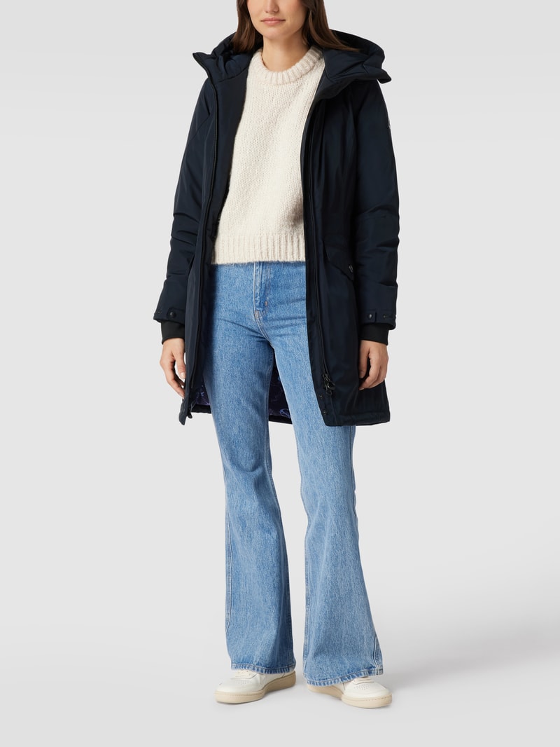 Jacke mit Label-Applikation Modell 'Cucilla' in marineblau