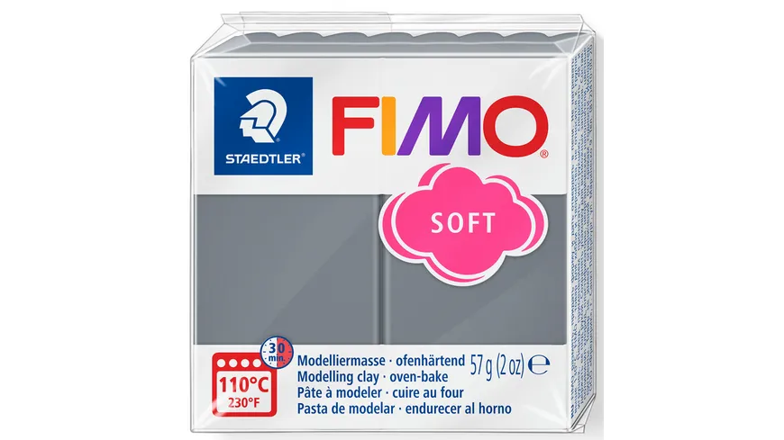 STAEDTLER Modelliermasse FIMO® effect Modelliermasse Stahlgrau 57 g