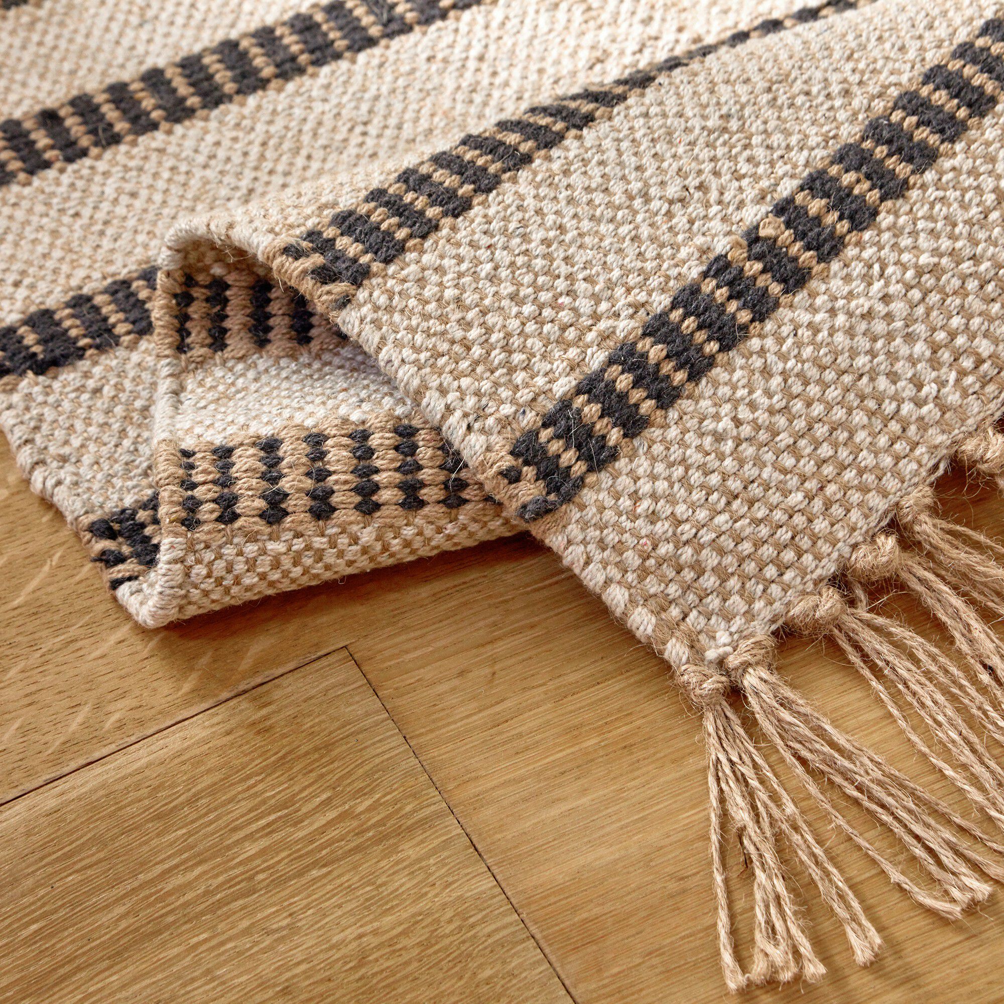 Tapis tissé petit format imprimé géométrique