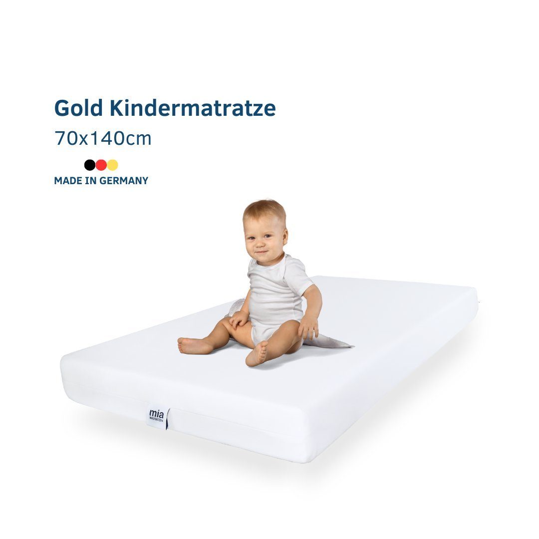 Kindermatratze Gold 70x140cm, mia Matratzen, (Set, 2-tlg), Nachhaltig, Made in Germany, Gesunder Schlaf, Babyzimmer, Kinderzimmer, Babys- und Kinder