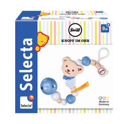 Steiff by Selecta® Schnullerkette, 21 cm, mittelblau