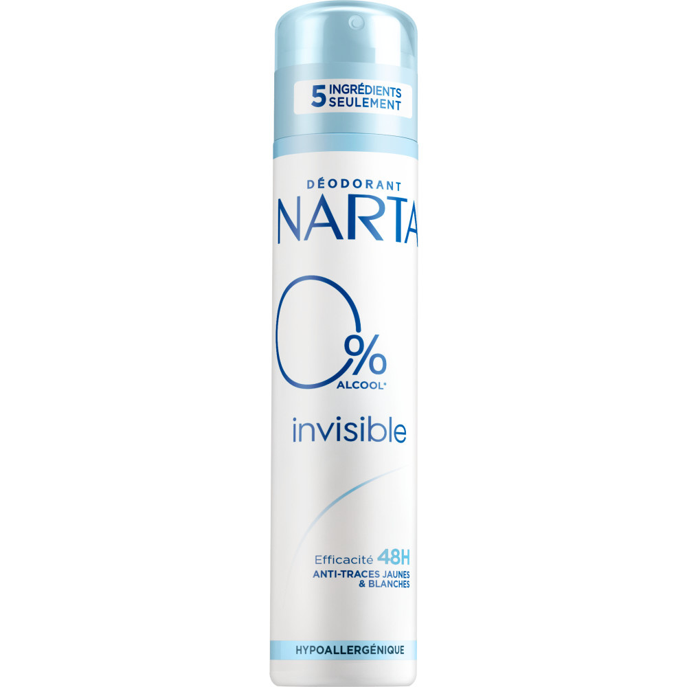 NARTA Narta Invisible Déodorant Spray Anti-traces Jaunes et Blanches
