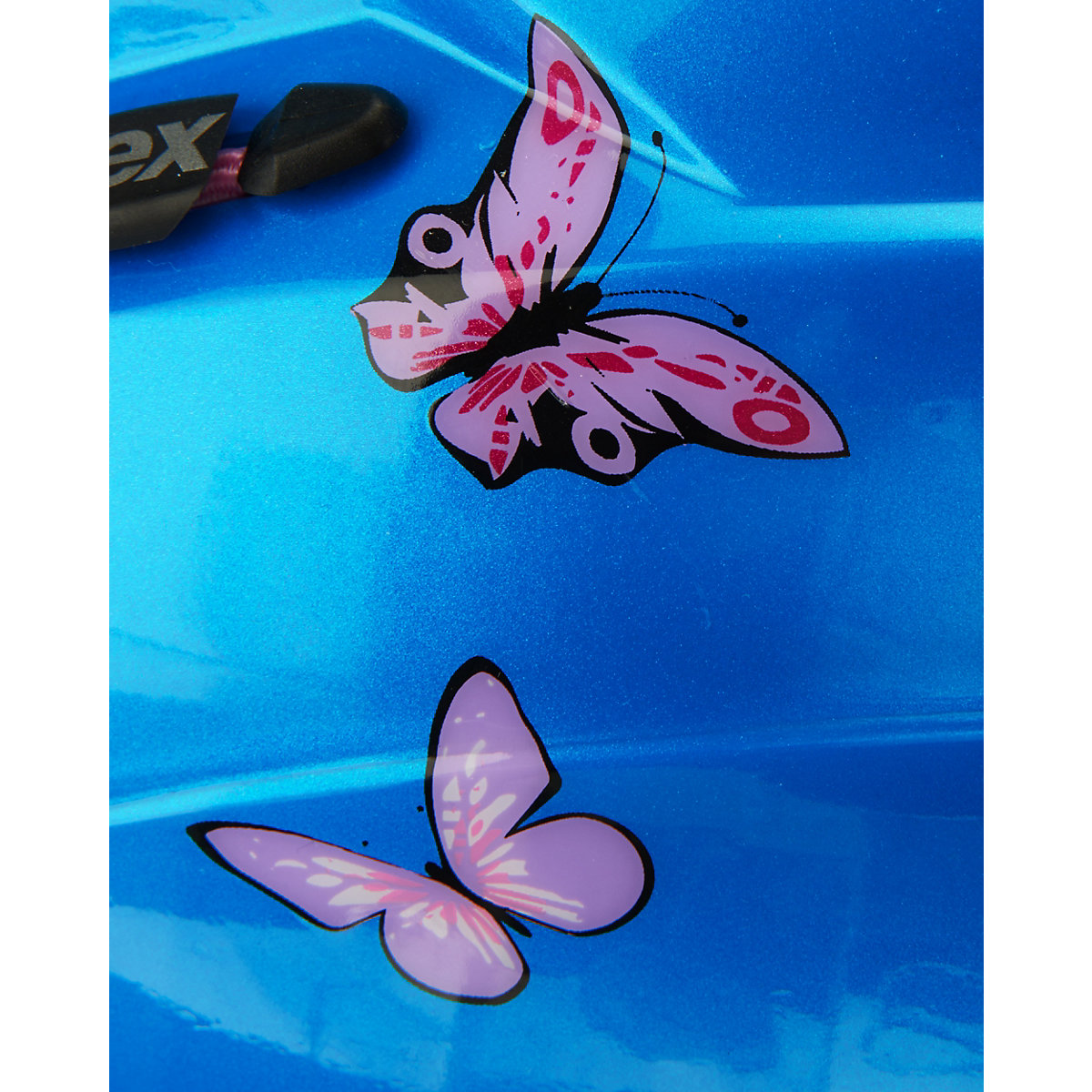 Fahrradhelm kid 2 butterfly Gr. 46-52, blau/rosa