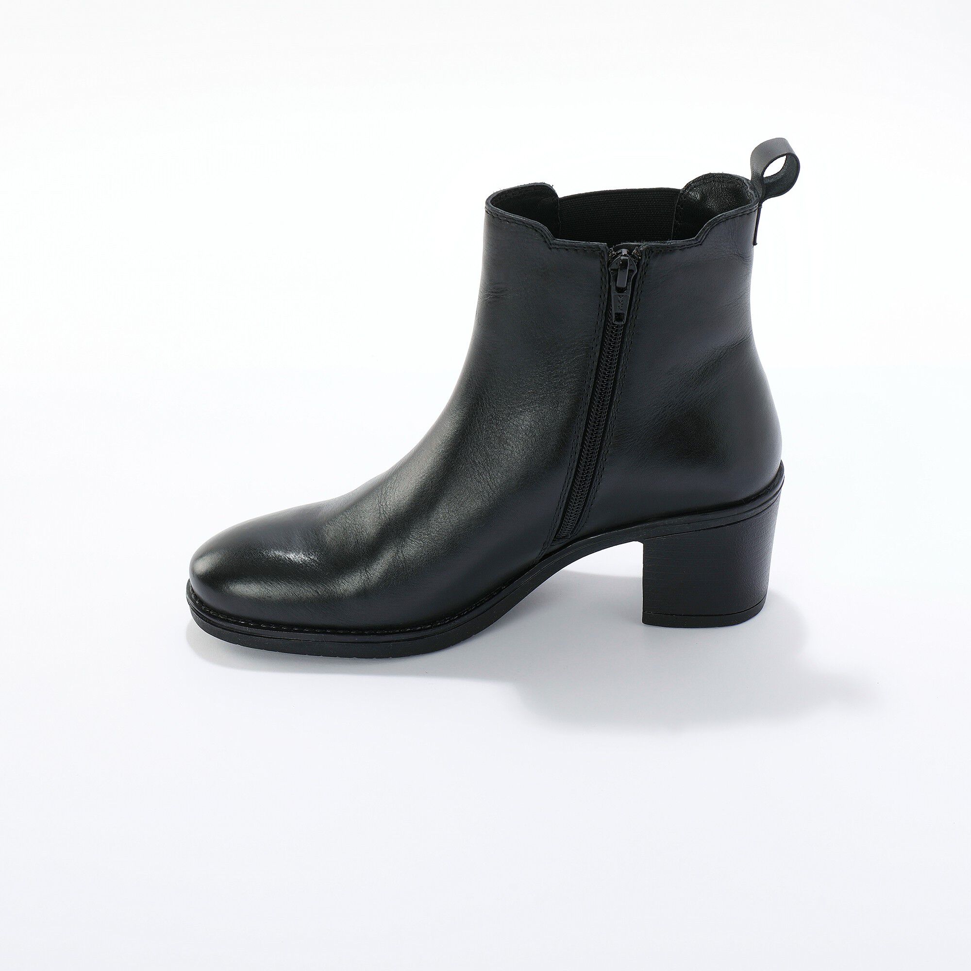 Boots chelsea à talons, cuir