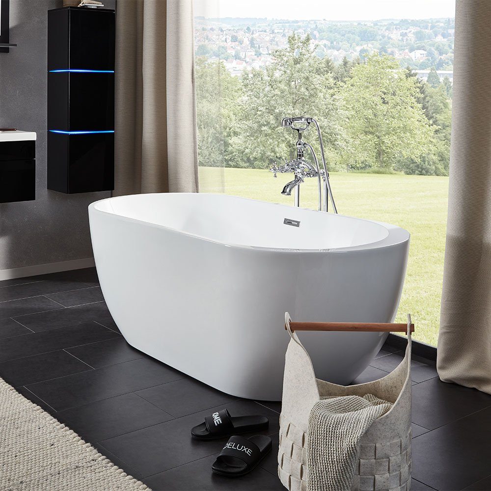 HOME DELUXE Badewanne Freistehende Badewanne CODO, (1-tlg), 170 x 80 x 58 cm - Füllmenge: 204 Liter I Freistehende Badewanne Spa