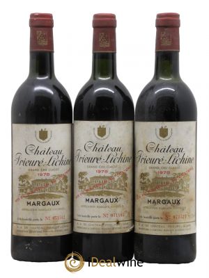 Château Prieuré Lichine 4ème Grand Cru Classé  1978 - Lot de 3 Bouteilles