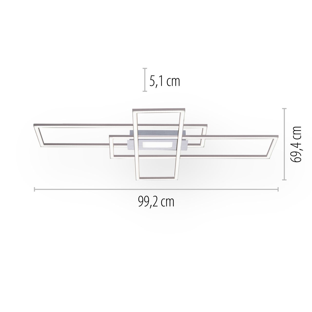 JUST LIGHT LeuchtenDirekt LED Deckenleuchte ASMIN, 1xLED-Board/45Watt, CCT, dimmbar, IR-Fernbedienung, Innenleuchte, IP20