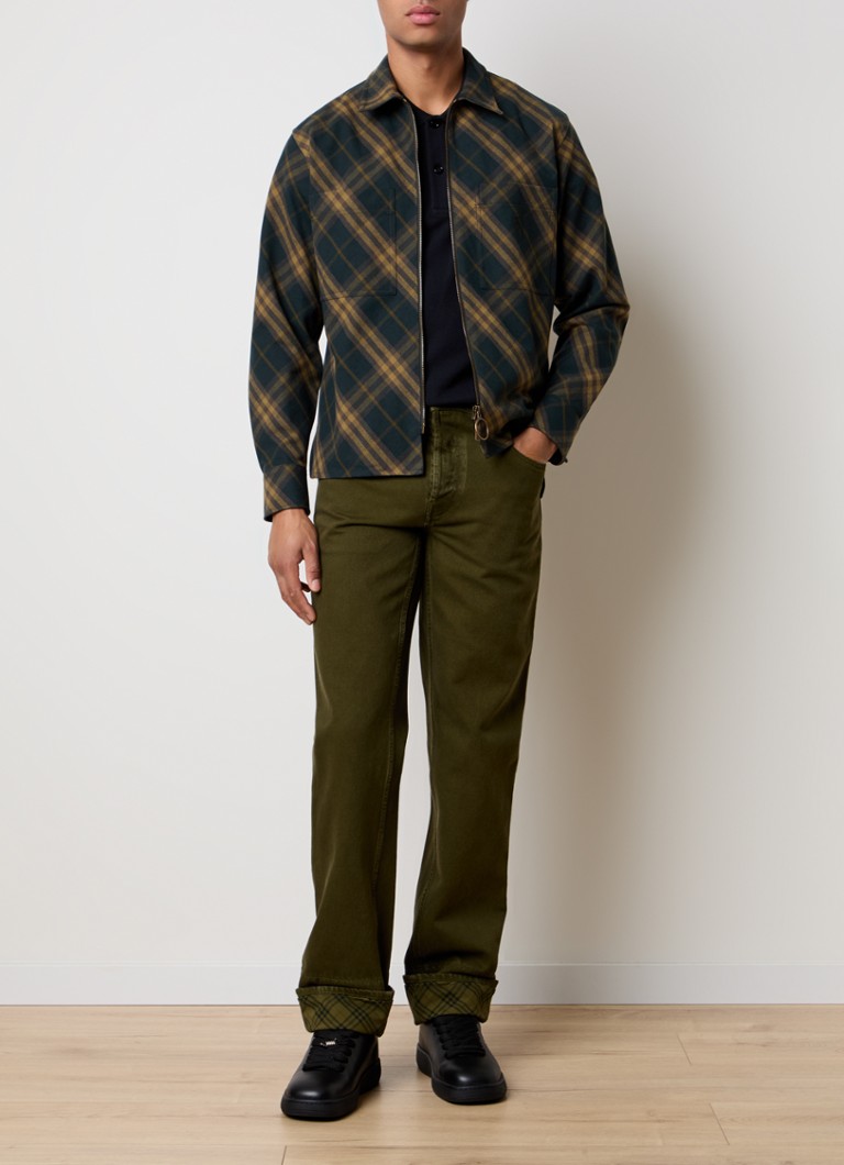 Blugi Burberry cu croială dreaptă și imprimeu distressed colorat
