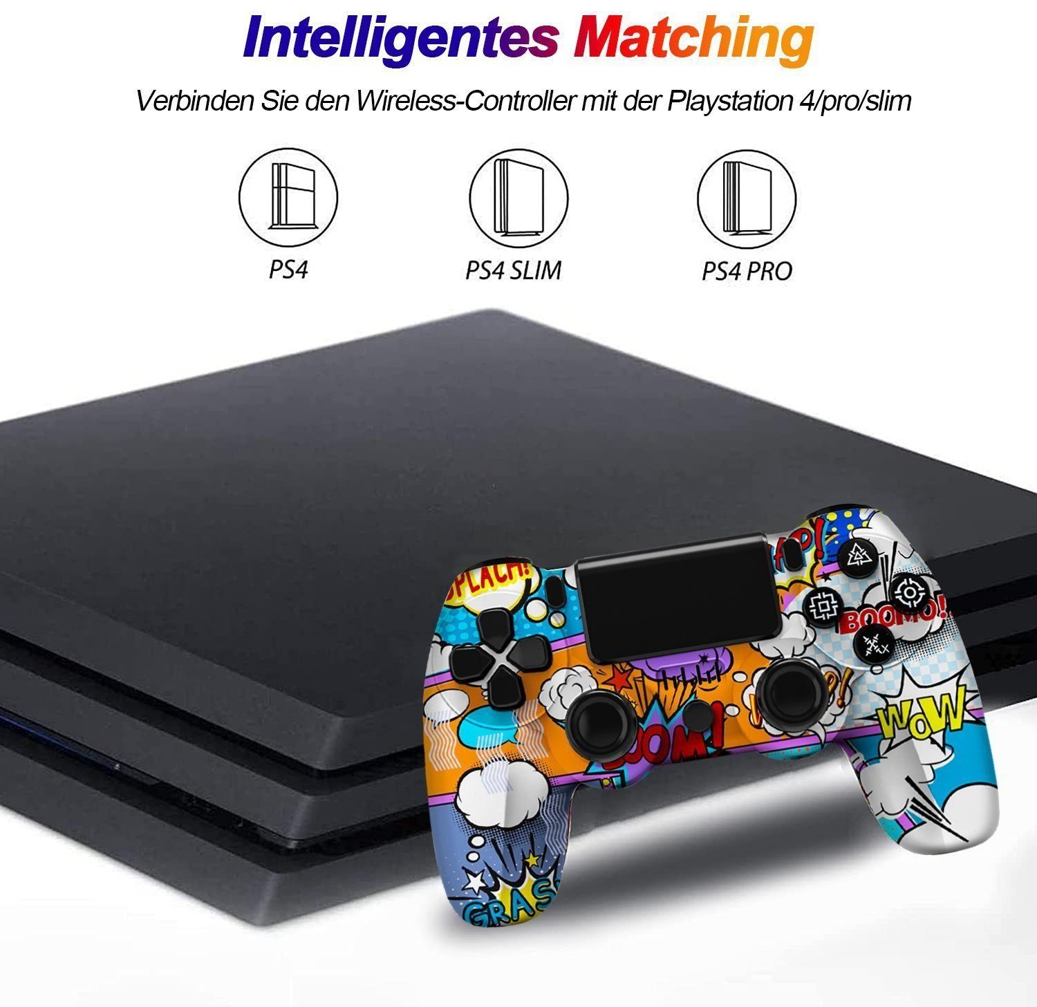 Tadow Gamepad, Game Controller, für PS4, Wireless, Bluetooth PlayStation 4-Controller