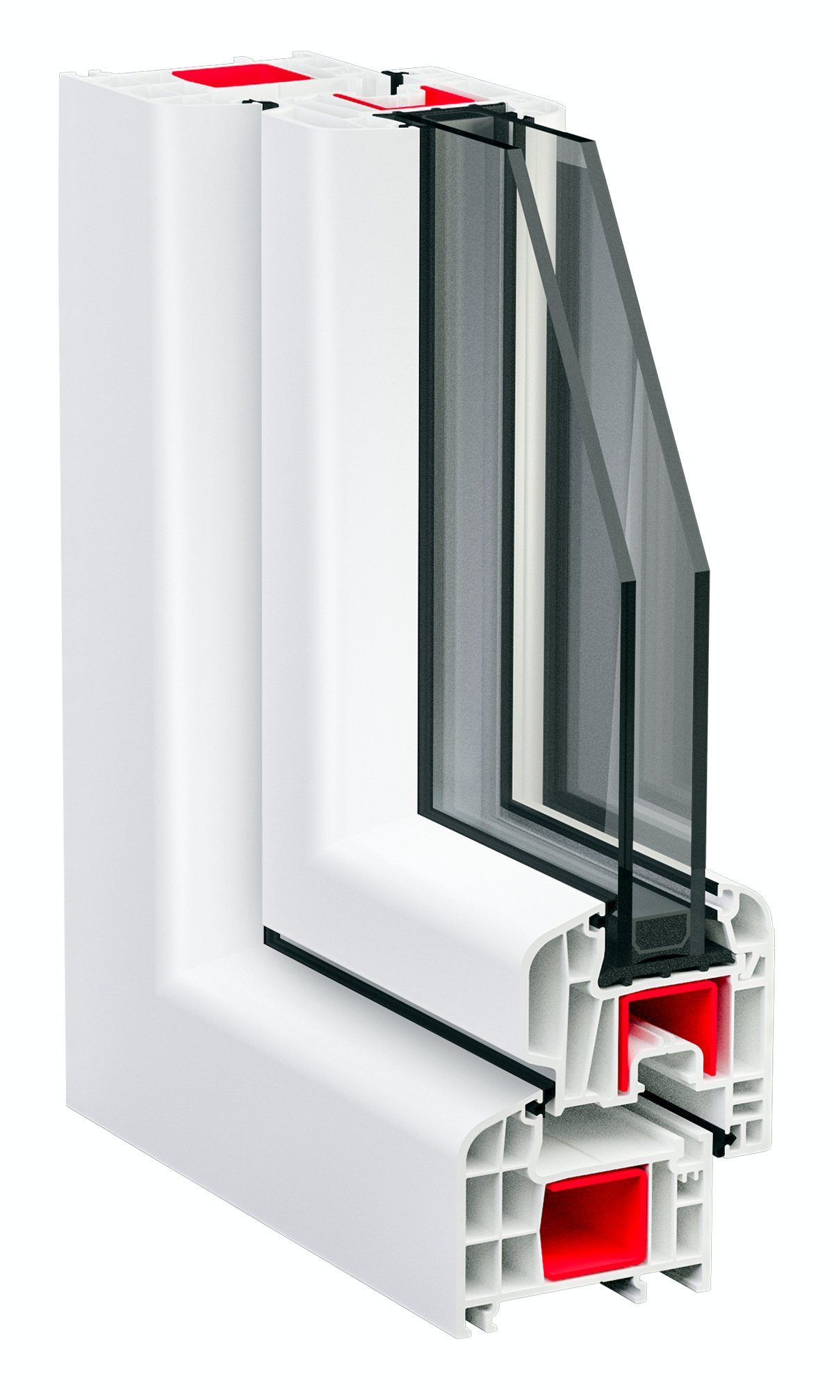 SN DECO GROUP Kellerfenster 1 Flügel 800x500 Dreh-Kipp 2-fach Verglasung weiß 70 mm Profil, (Set), RC2 Sicherheitsbeschlag, Hochwertiges 5-Kammer-Profil