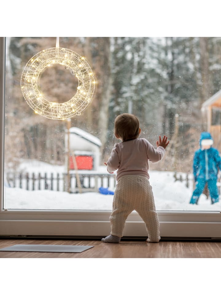 relaxdays LED Lichtkranz in Silber - Ø 25 cm günstig kaufen onesize