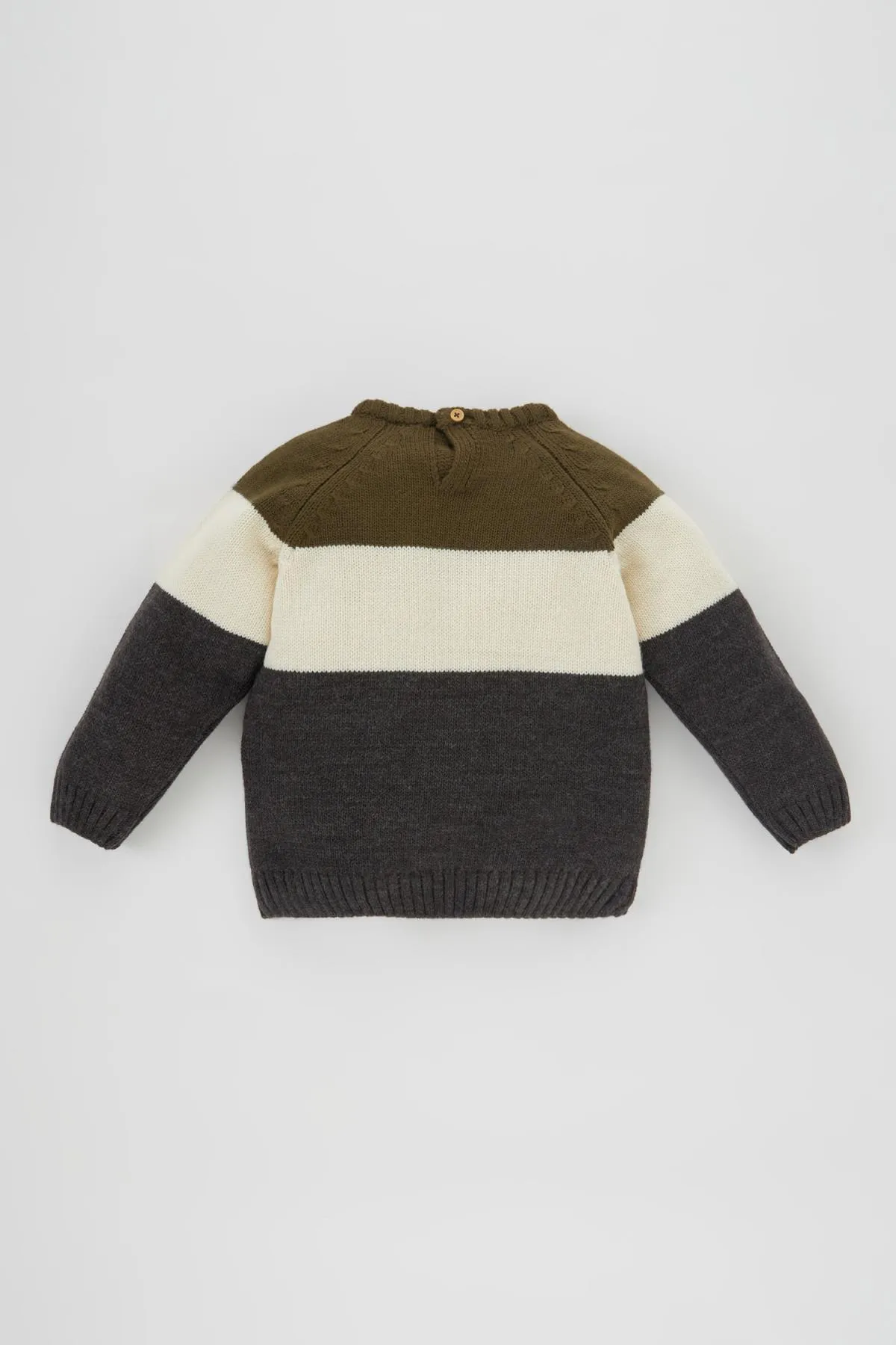 DeFacto  Baby-Jungen-Pullover mit Rundhalsausschnitt und Farbblockdesign