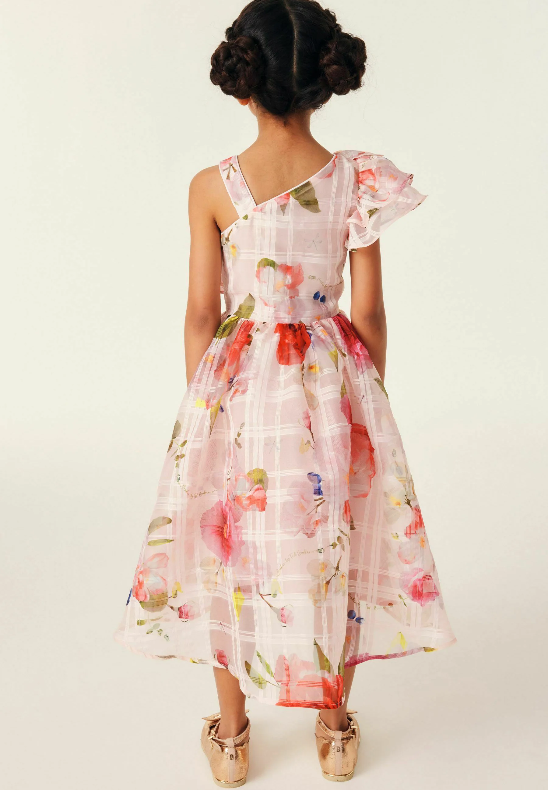 Vestido elegante Baker by Ted Baker con estampado floral de un solo hombro y corte regular.