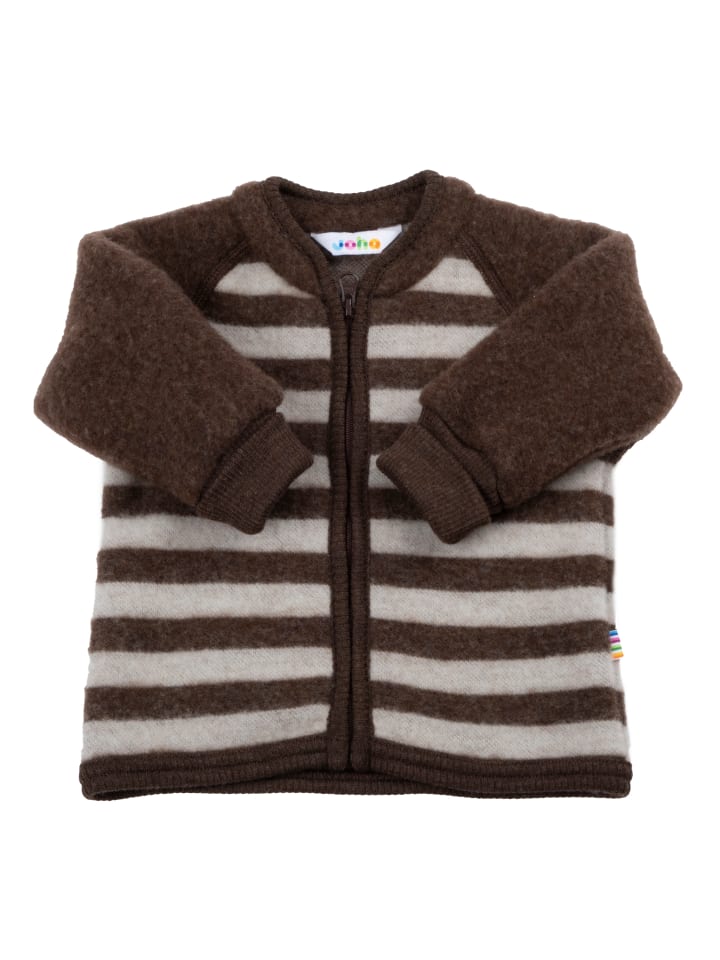 Joha Strickjacke aus Wollfleece Merinowolle in braun günstig kaufen