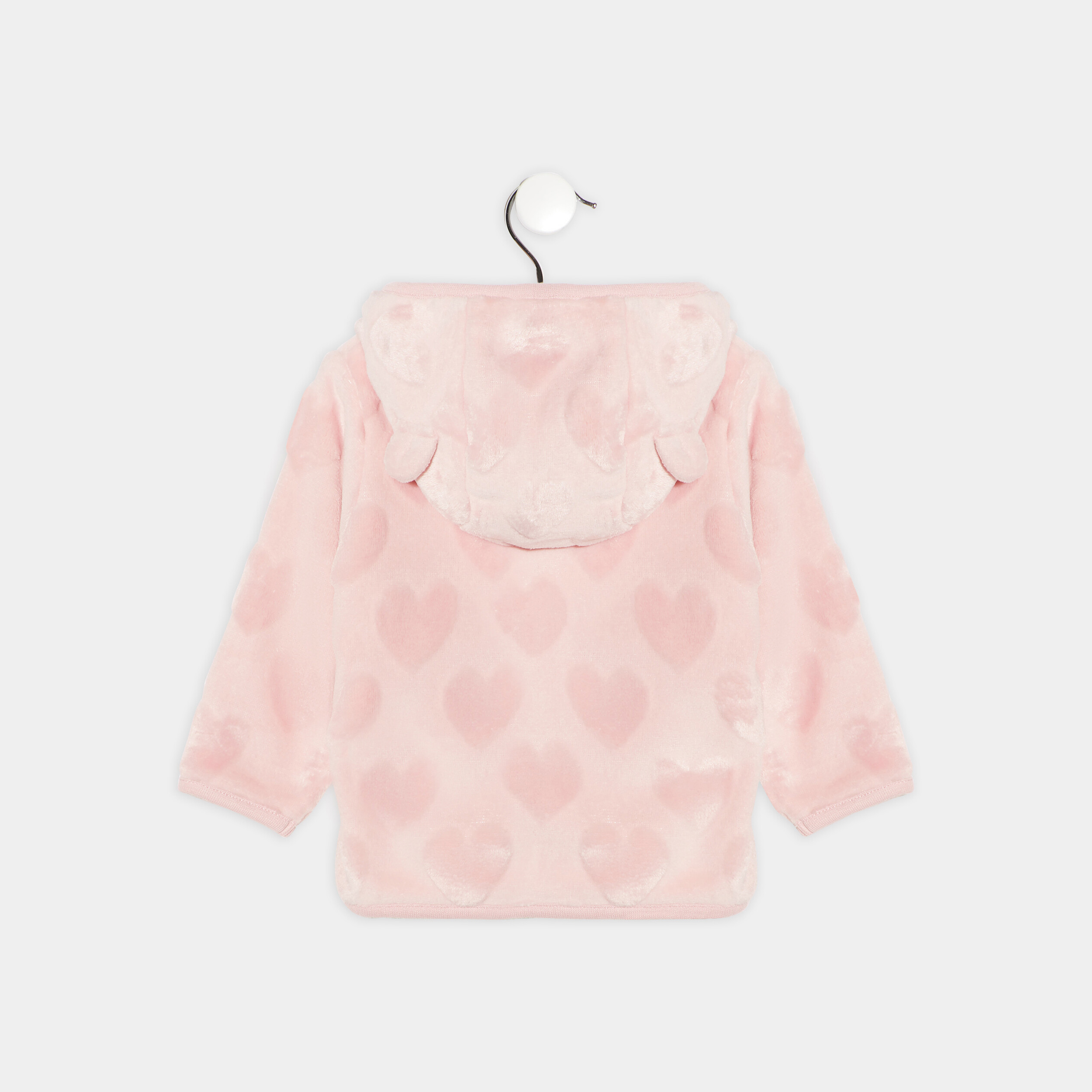 Gilet zippé à capuche rose pastel bébé fille | La Halle