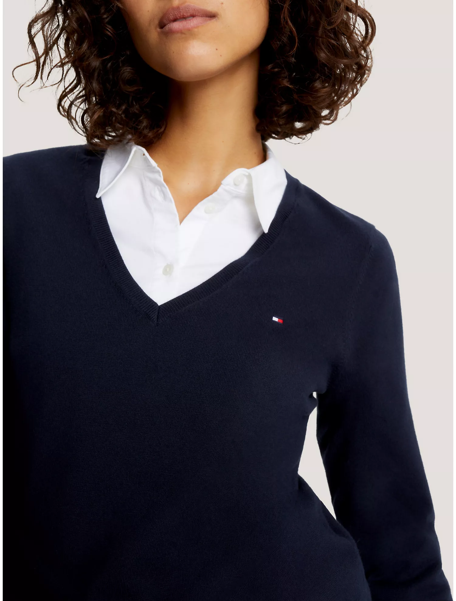 Solid V-Neck Sweater