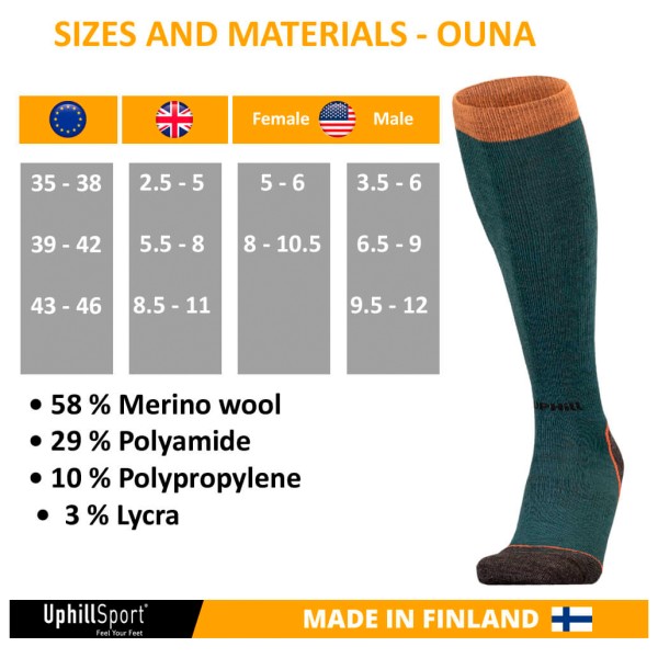 UphillSport - Ouna Alpine Ski 4-Layer Compression M5 with Merino - Skisocken