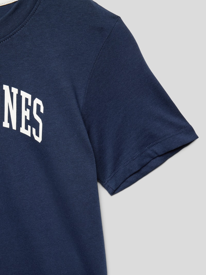 T-Shirt mit Label-Print Modell 'EJOSH' in marineblau
