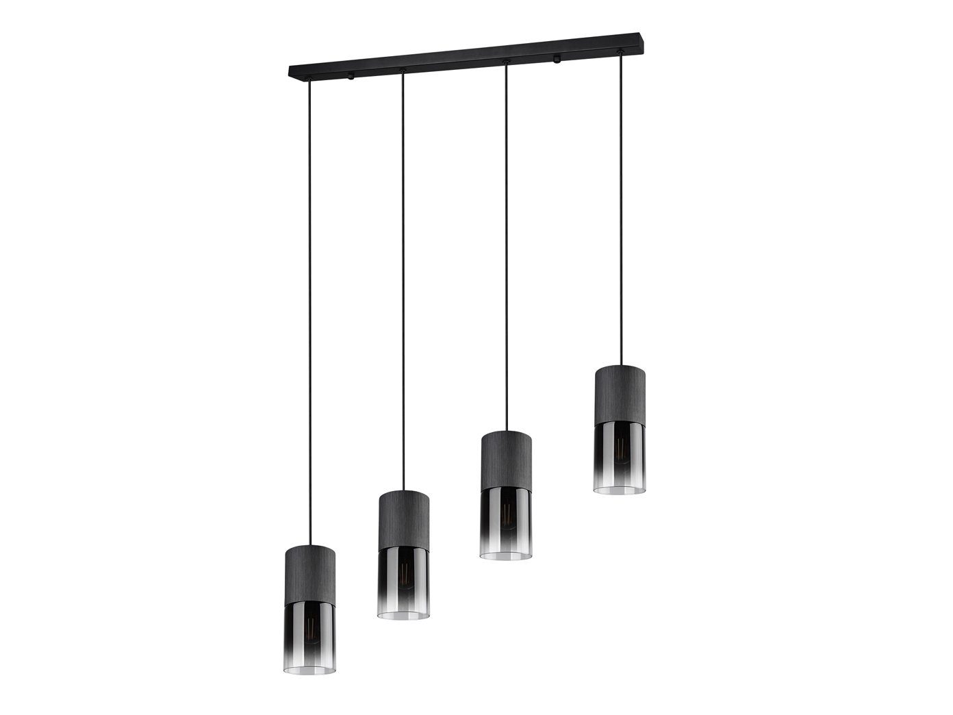 meineWunschleuchte LED Pendelleuchte, LED wechselbar, Warmweiß, Rauchglas Balken-leuchte mehrflammig für über-n Esstisch & Kochinsel