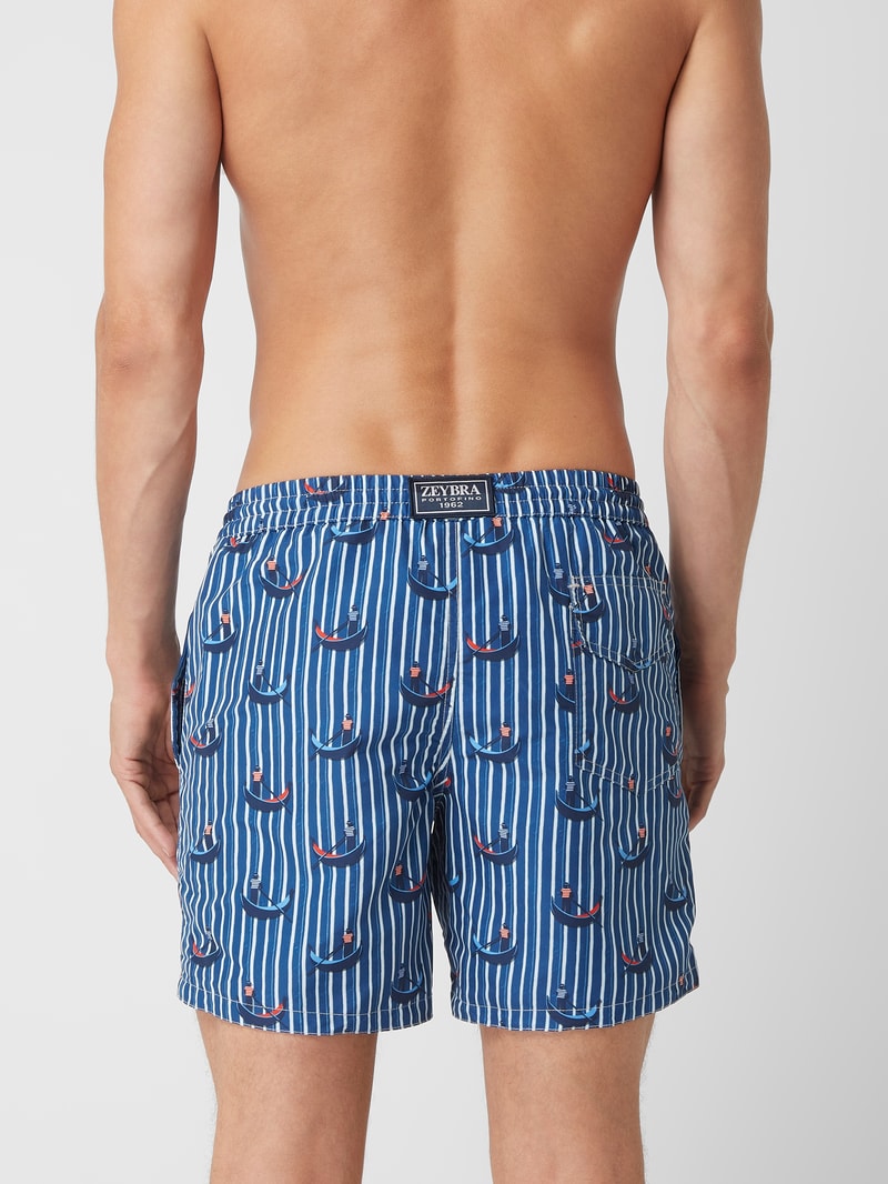 Badehose mit Allover-Muster in marineblau